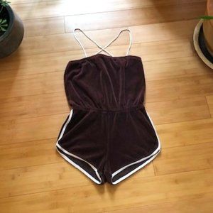 Sexy Brown Velour American Apparel Romper